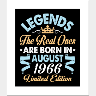 Legends The Real Ones Are Born In August 1956 Happy Birthday 64 Years Old Limited Edition Posters and Art